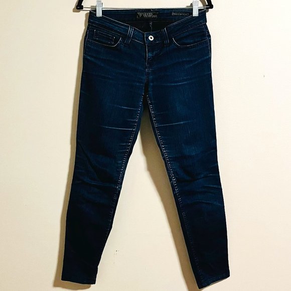 Guess Low-Rise Power Skinny Jeans, Dark Wash, Size US 27 - Picture 1 of 12